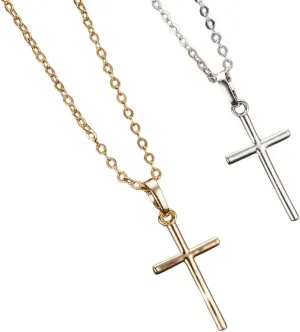 New 2026 Unisex Fashion Simple Cross Pendants Necklace For Men Women Metal Chain Crystal Jesus Pendant Party Choker Jewelry Findings Gifts Trendy Accessories Creative Gift For Women And Men