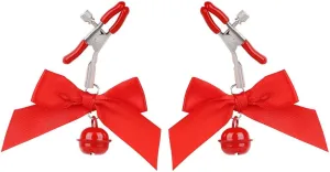 Nipple Clamp Bow Bells Nipple Clamp Clip for Women Adjustable Stainless Steel Non Piercing Body Clips for Decorative Clip Faux Body Jewelry