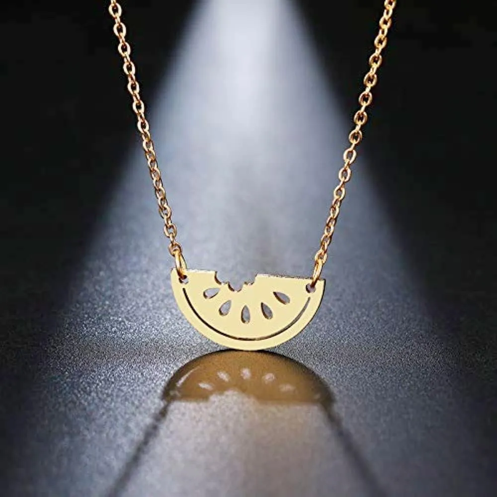NOUMANDA Personalized Watermelon Pendant Necklace Fashion Fruit Summer Style Watermelon Bracelet Stainless Steel Jewelry
