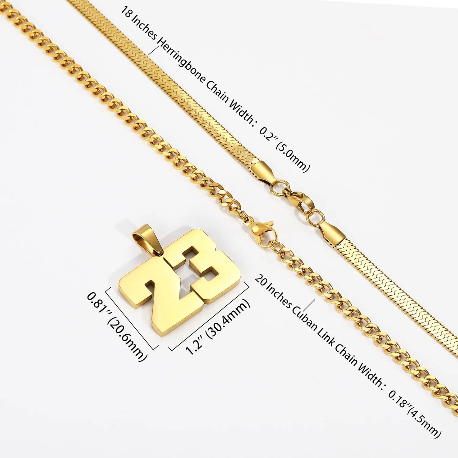 Number Necklace, Layered Necklace for Men, Jersey Number Necklace for Boy Athlete, 18 20 In Stainless Steels Chain for Men With Number Pendant, Basketball Football Baseball Number Necklaces for Boys