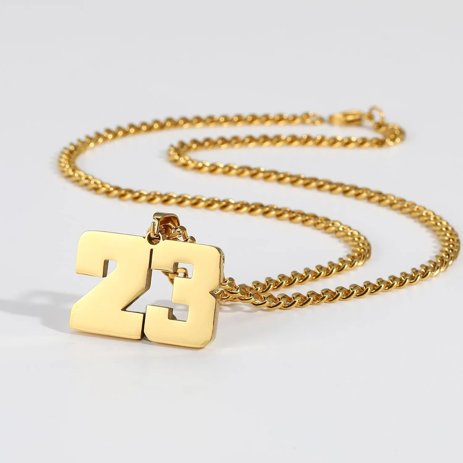 Number Necklace, Layered Necklace for Men, Jersey Number Necklace for Boy Athlete, 18 20 In Stainless Steels Chain for Men With Number Pendant, Basketball Football Baseball Number Necklaces for Boys