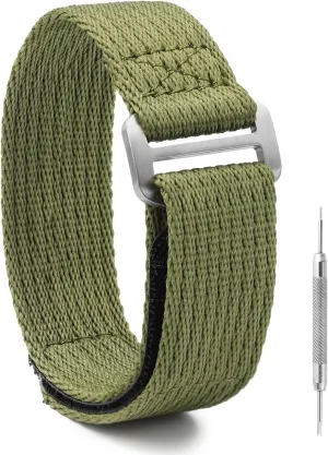 Nylon Watch Band - Hook and Loop Fasteners Soft Watch Strap 20mm 22mm - Sport Watch Bands for Men Women
