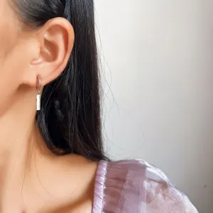 ONLYJUMP 18K Yellow Gold Bar Drop Earrings for Women 14K Gold French Style Leverback Dangle Drop Earrings Lightweight Earrings Jewelry Gift