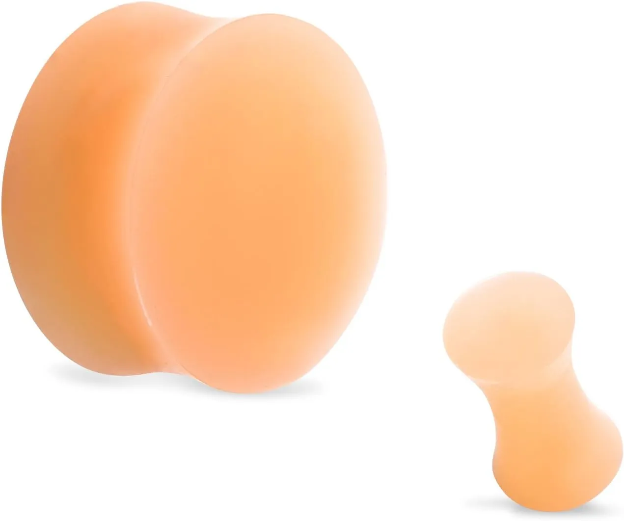 Pair of Flesh Skin Colored Plugs Hiding Hide Hider Retainer Silicone Ear Gauges 8g 6g 4g 2g 0g 00g 1/2 5/8 3/4 7/8 1 inch 24mm 28mm 30mm