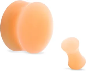 Pair of Flesh Skin Colored Plugs Hiding Hide Hider Retainer Silicone Ear Gauges 8g 6g 4g 2g 0g 00g 1/2 5/8 3/4 7/8 1 inch 24mm 28mm 30mm