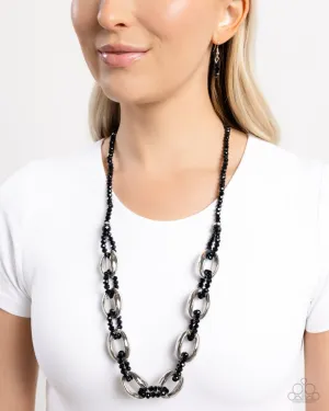 Paparazzi Necklace ~ Flickering Fact - Black