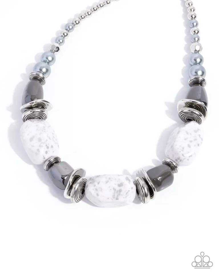 Paparazzi Necklace ~ In Good Glazes - Silver