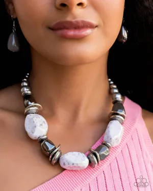 Paparazzi Necklace ~ In Good Glazes - Silver