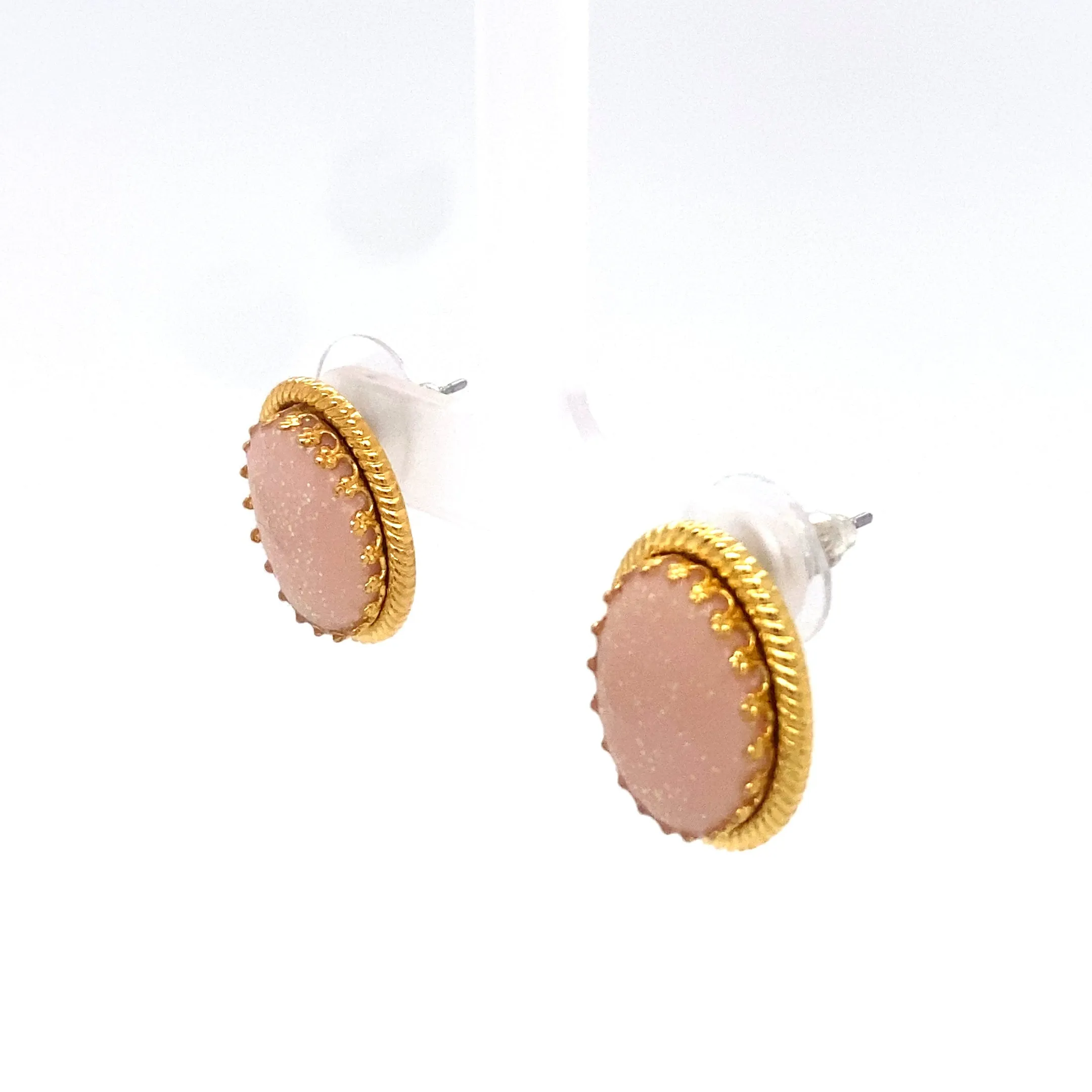 Peach Stud Earrings With Holiday Detail Medium