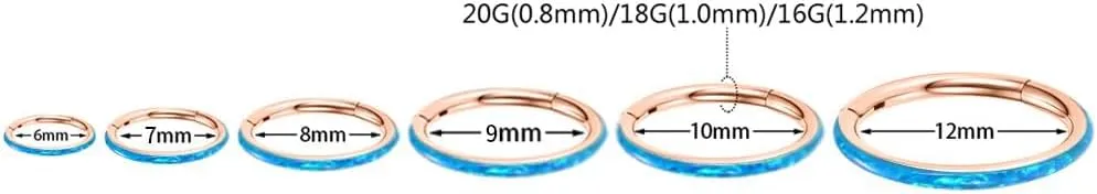 PEAKLINK Opal Nose Ring Hoop Ring 316L Surgical Steel Lip Cartilage Conch Helix Lobe Earring Daith Rook Orbital Belly Tragus Septum Piercing Jewelry foer Women Men