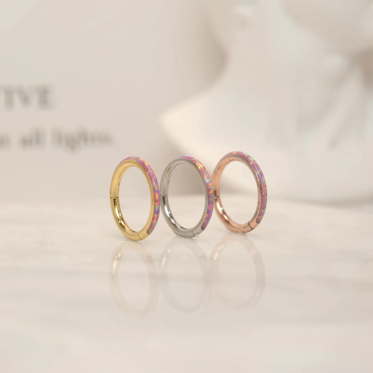 PEAKLINK Opal Nose Ring Hoop Ring 316L Surgical Steel Lip Cartilage Conch Helix Lobe Earring Daith Rook Orbital Belly Tragus Septum Piercing Jewelry foer Women Men