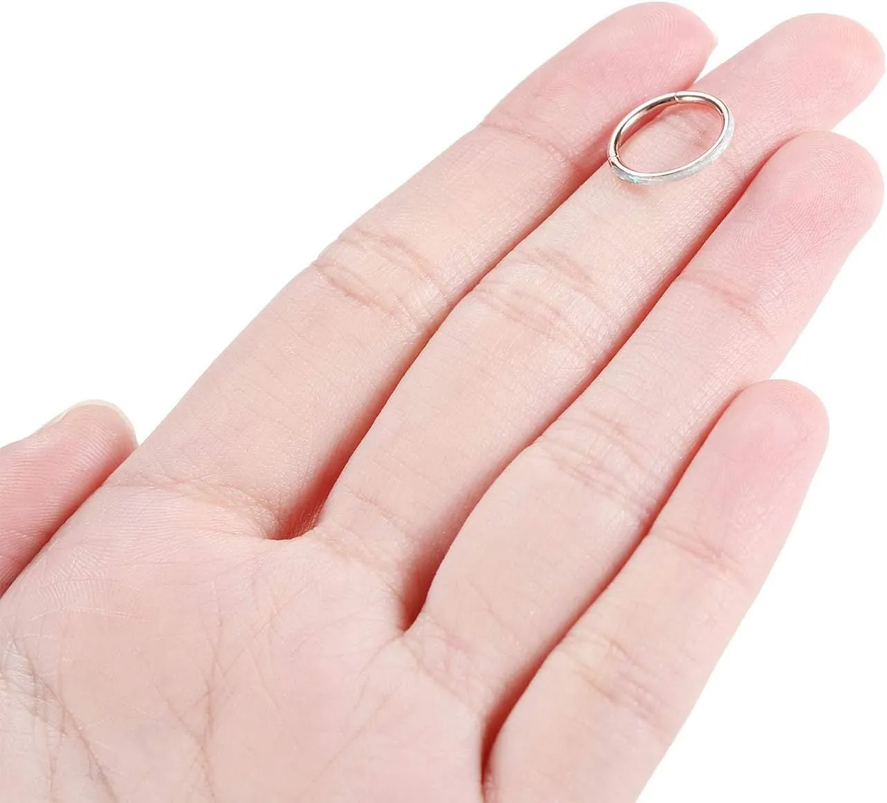 PEAKLINK Opal Nose Ring Hoop Ring 316L Surgical Steel Lip Cartilage Conch Helix Lobe Earring Daith Rook Orbital Belly Tragus Septum Piercing Jewelry foer Women Men