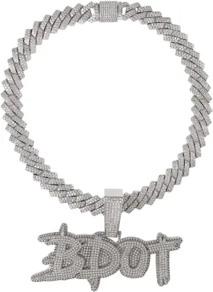 Personalized Custom Name Necklace for Men Personalized Pendants Iced Out Charms Hip Hop Rock Jewelry Collares Hombre Zirconia Hip Hop Fashion Jewelry Charms(No Chain) (Silver,3 Letter)