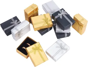 PH PandaHall 12pcs Mother's Day Gift Box, 2.7x2x1 Inch Small Gift Box Jewelry Boxes Metallic Cardboard Display Boxes with Bowknot for Earring Pendant Jewelry Necklace Bracelet Packing Mother's Day