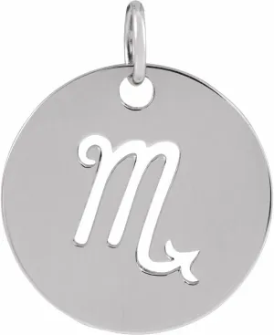 Platinum Scorpio Zodiac Disc Pendant Fine Jewelry for Women Gifts for Her (16.5x13.8mm)