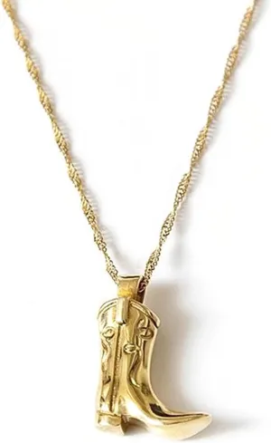 POYAMUSE Elegant Western Cowgirl Necklace for Women, Cowboy Boot Pendant Necklace for Women, Western Style Jewelry Gift