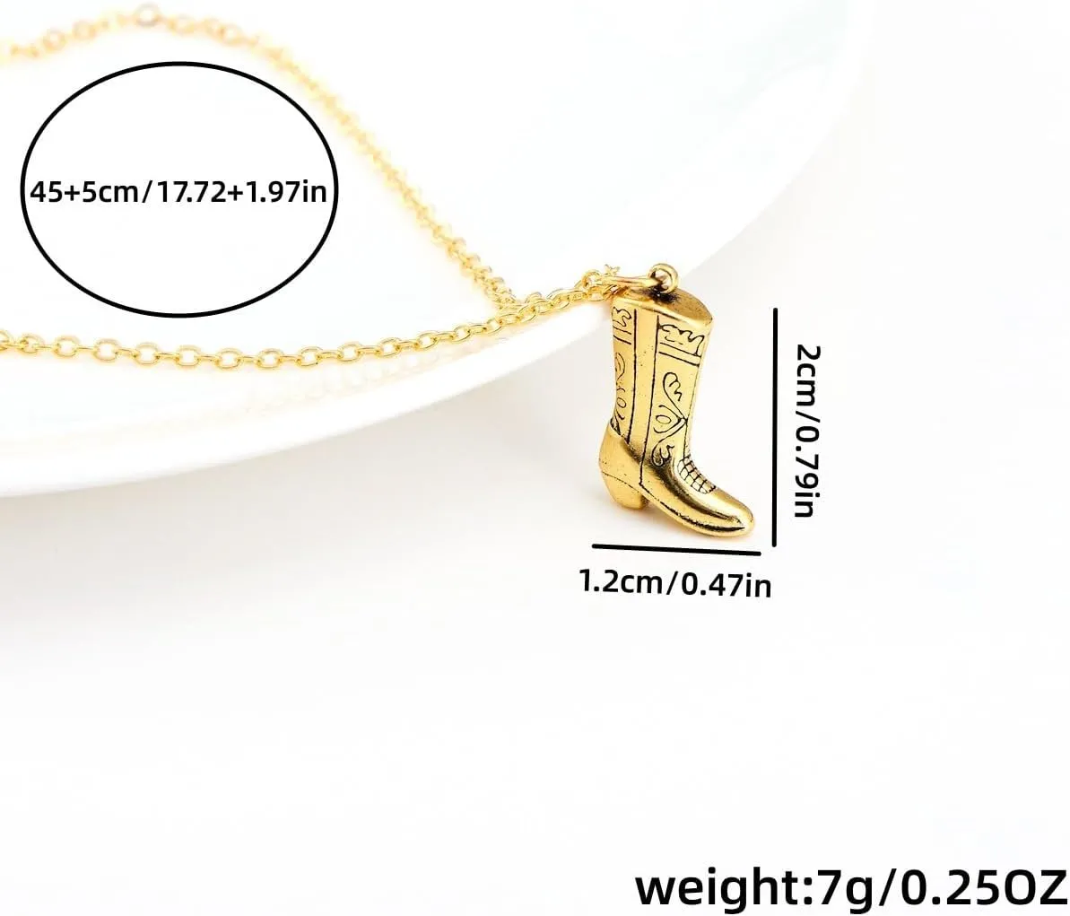 POYAMUSE Elegant Western Cowgirl Necklace for Women, Cowboy Boot Pendant Necklace for Women, Western Style Jewelry Gift
