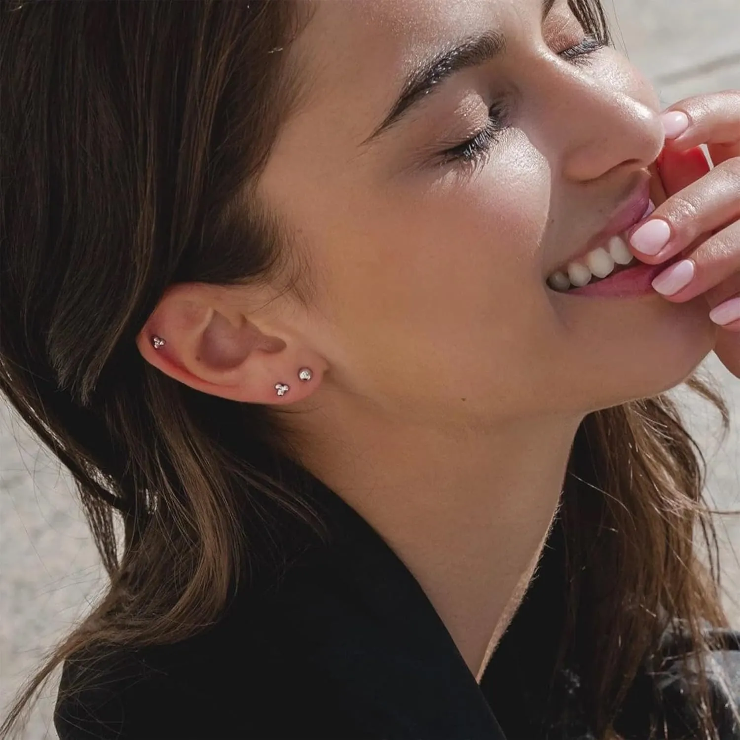 PRETOLE 8 Pairs Sterling Silver Stud Earrings for Women,14K Gold Plated Stud Earrings Set for Women Hypoallergenic Stud Earrings Cubic Zirconia Stud Earrings Small Stud Earrings for Women