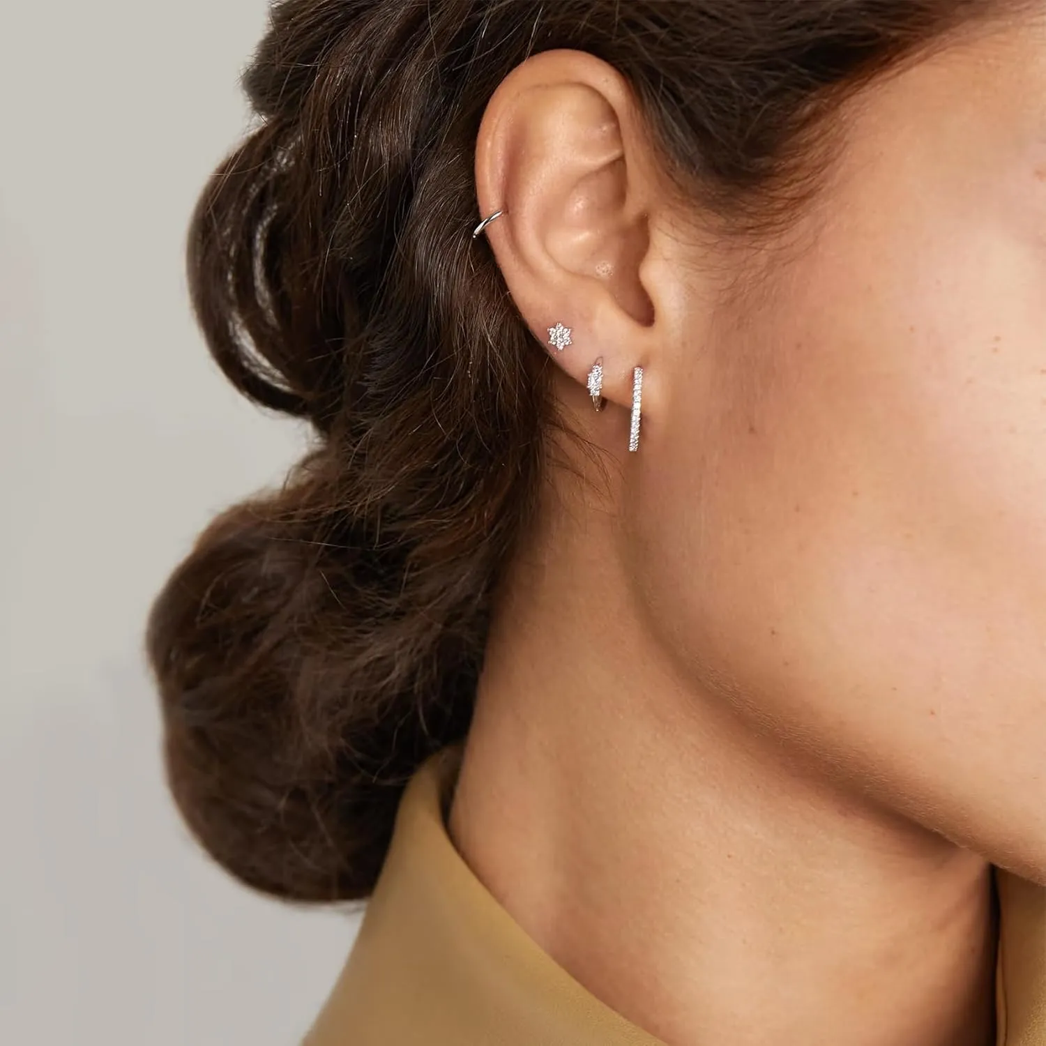 PRETOLE 8 Pairs Sterling Silver Stud Earrings for Women,14K Gold Plated Stud Earrings Set for Women Hypoallergenic Stud Earrings Cubic Zirconia Stud Earrings Small Stud Earrings for Women