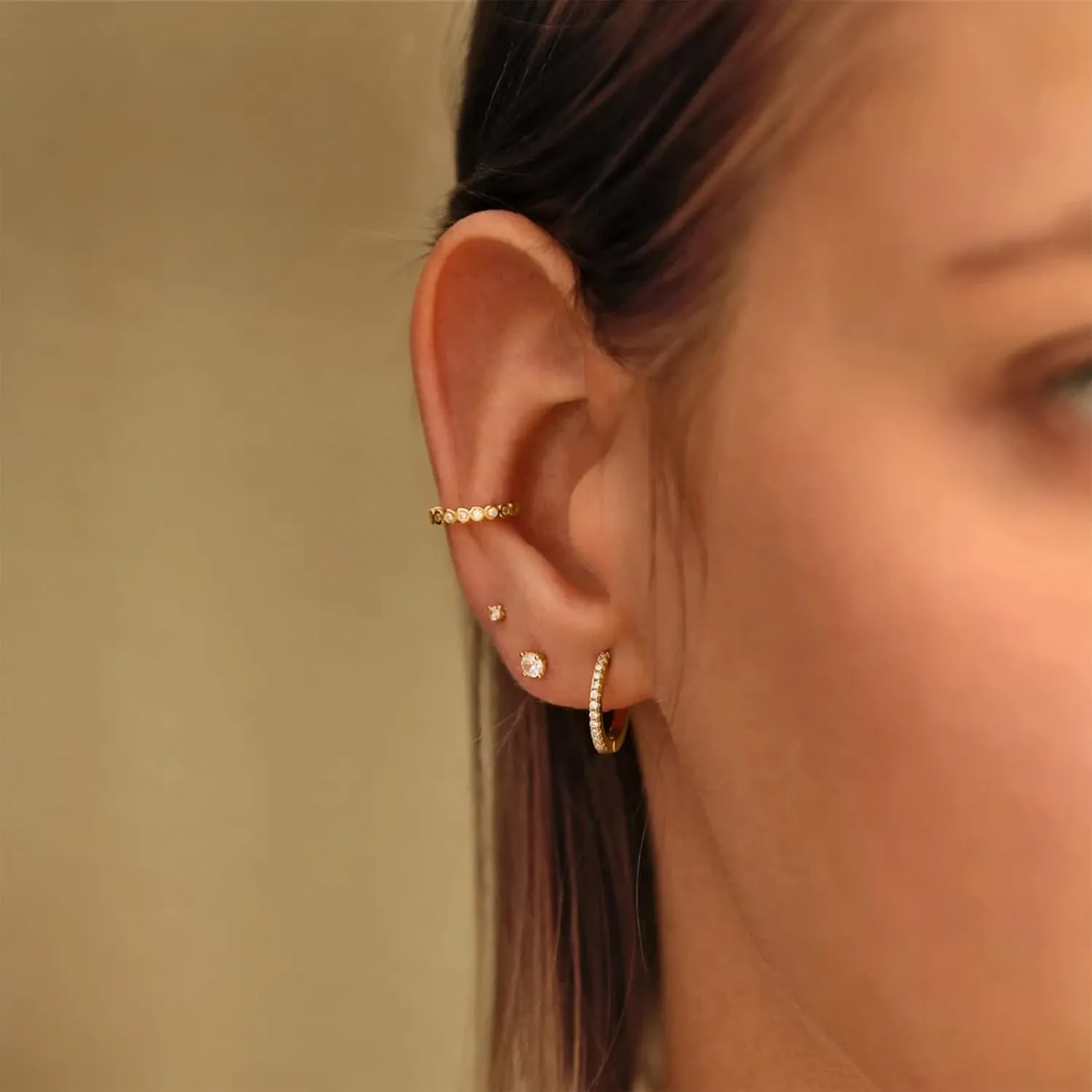 PRETOLE 8 Pairs Sterling Silver Stud Earrings for Women,14K Gold Plated Stud Earrings Set for Women Hypoallergenic Stud Earrings Cubic Zirconia Stud Earrings Small Stud Earrings for Women