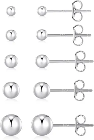 PRETOLE 8 Pairs Sterling Silver Stud Earrings for Women,14K Gold Plated Stud Earrings Set for Women Hypoallergenic Stud Earrings Cubic Zirconia Stud Earrings Small Stud Earrings for Women