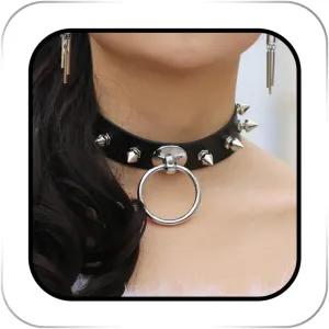 Punk Black Leather Choker Necklace PU Necklace Soft Goth Collar Adjustable Necklace Chains Dainty Accessory for Women
