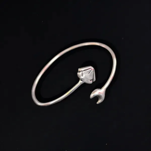 Rebba German Silver Kada Bracelet, Silver