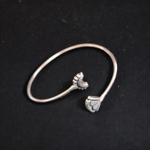 Rebba German Silver Kada Bracelet, Silver