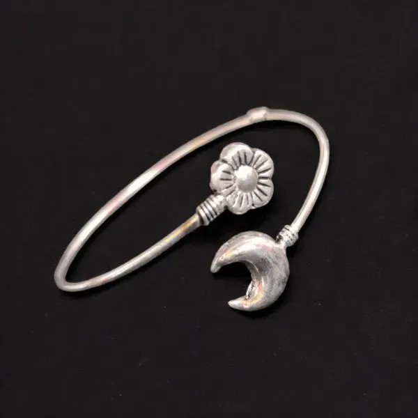 Rebba German Silver Kada Bracelet, Silver