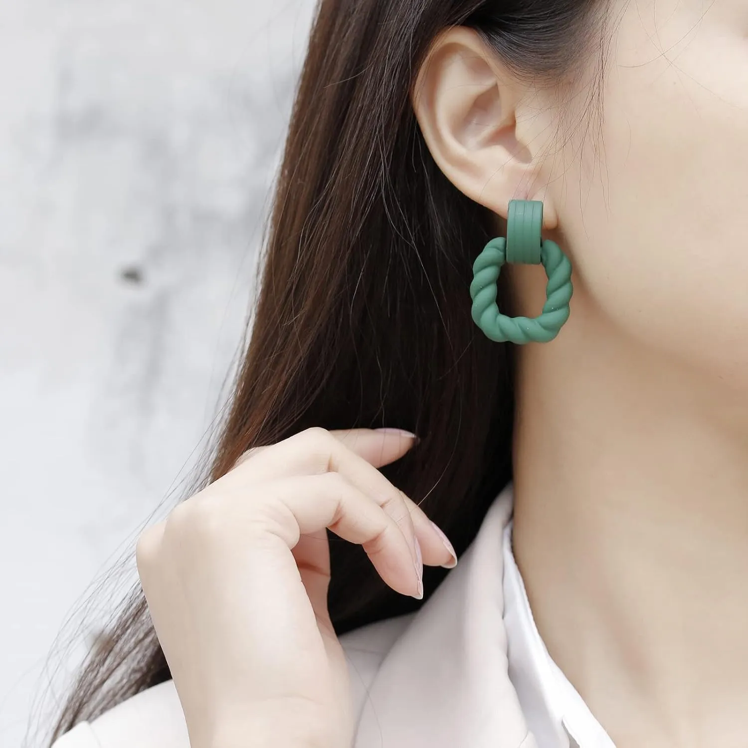Rectangle Earrings for Women, Acrylic Square Earrings Twisted Geometric Statement Jewelry