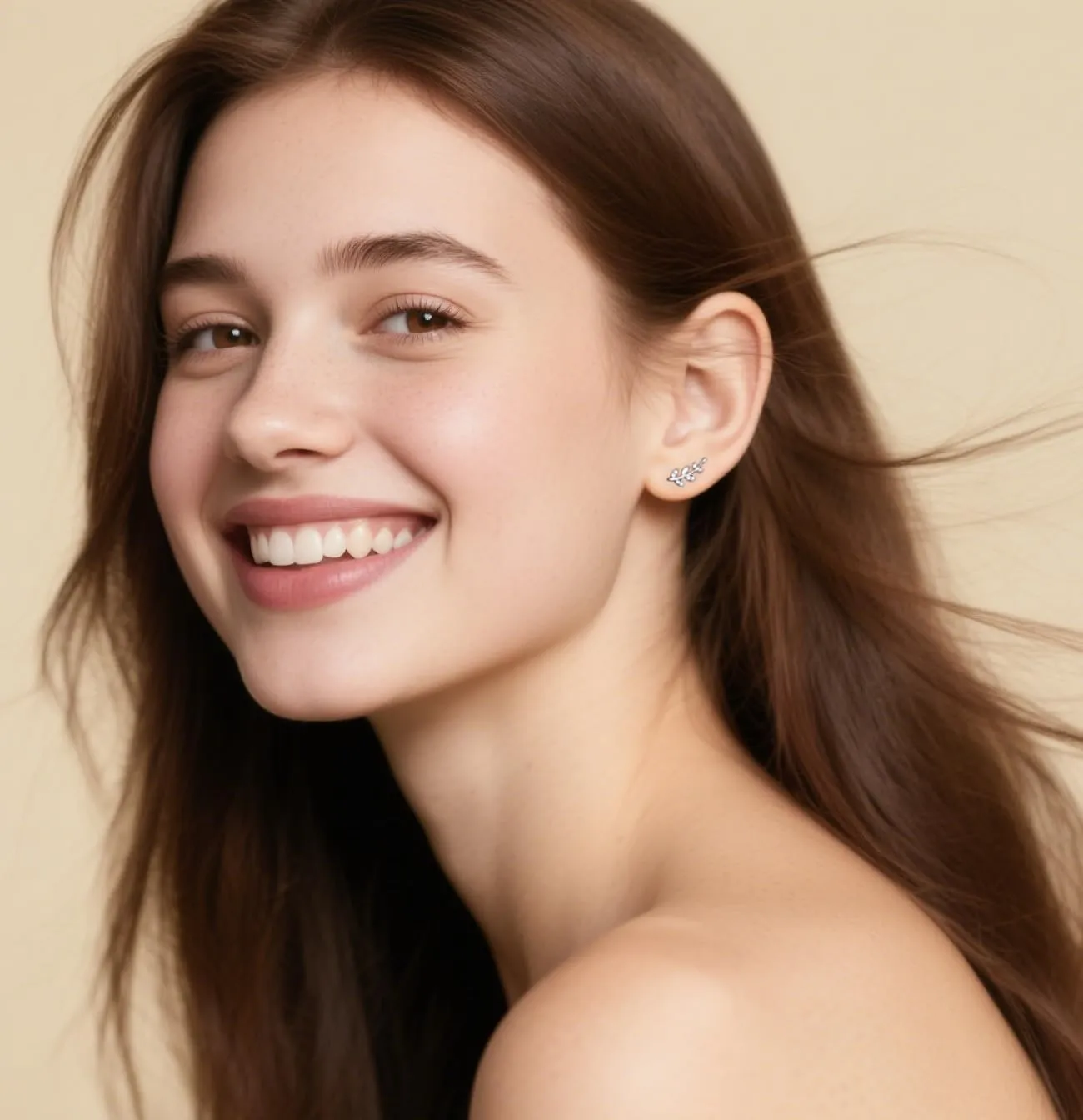 Reffeer Solid 925 Sterling Silver Leaf Crawler Stud Earrings for Women Teens Crystal Leaf Stud Earrings