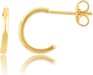 Rhodium Plated Sterling Silver Womens Small Huggie Earrings- 11mm
