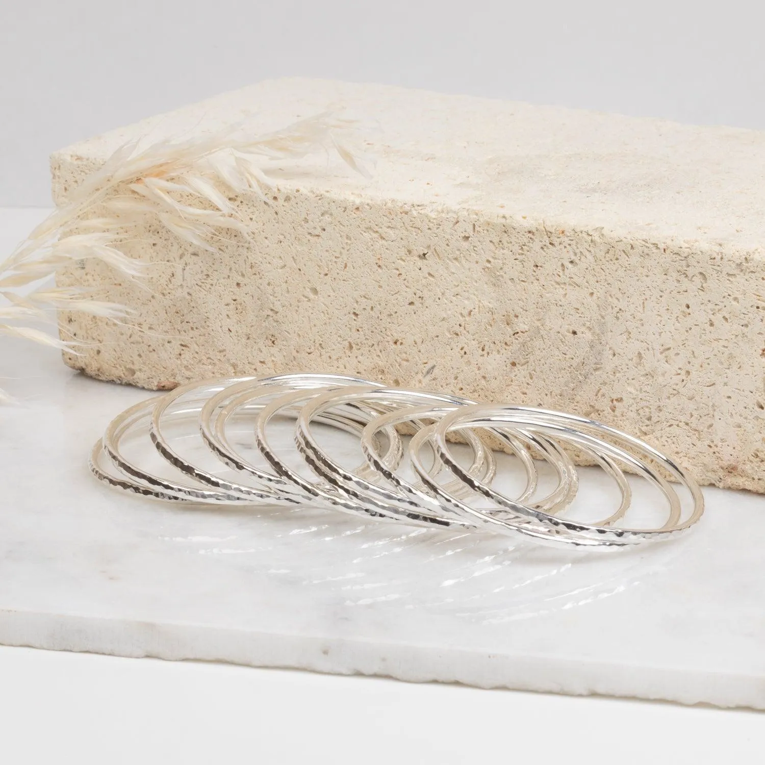 River Silver Bangles