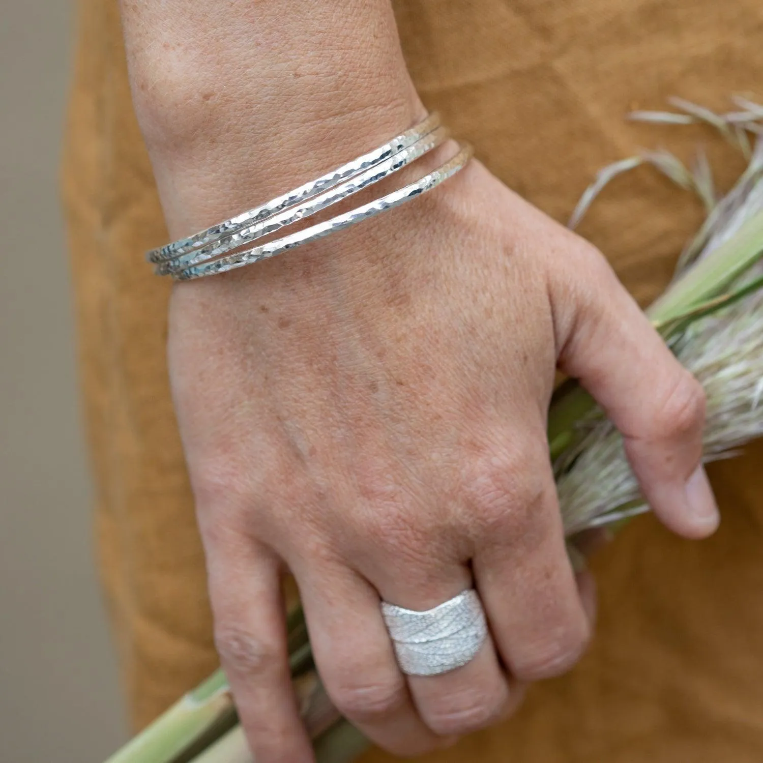 River Silver Bangles