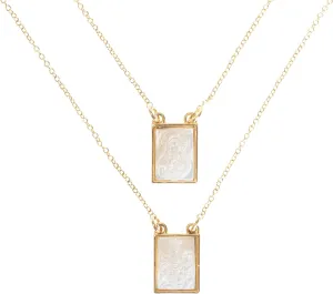 Roman Infinity Scapular Layered Gold Tone 26 inch Zinc Metal Multi Tiered Necklace