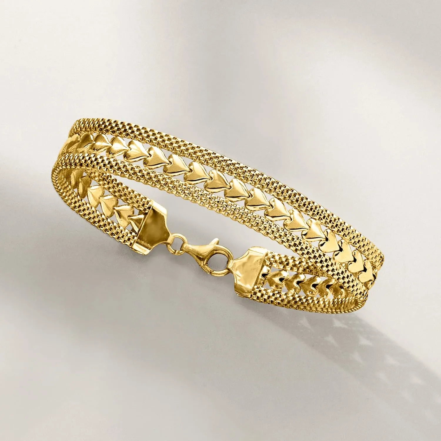 Ross-Simons Italian Silver Heart Motif Bracelet