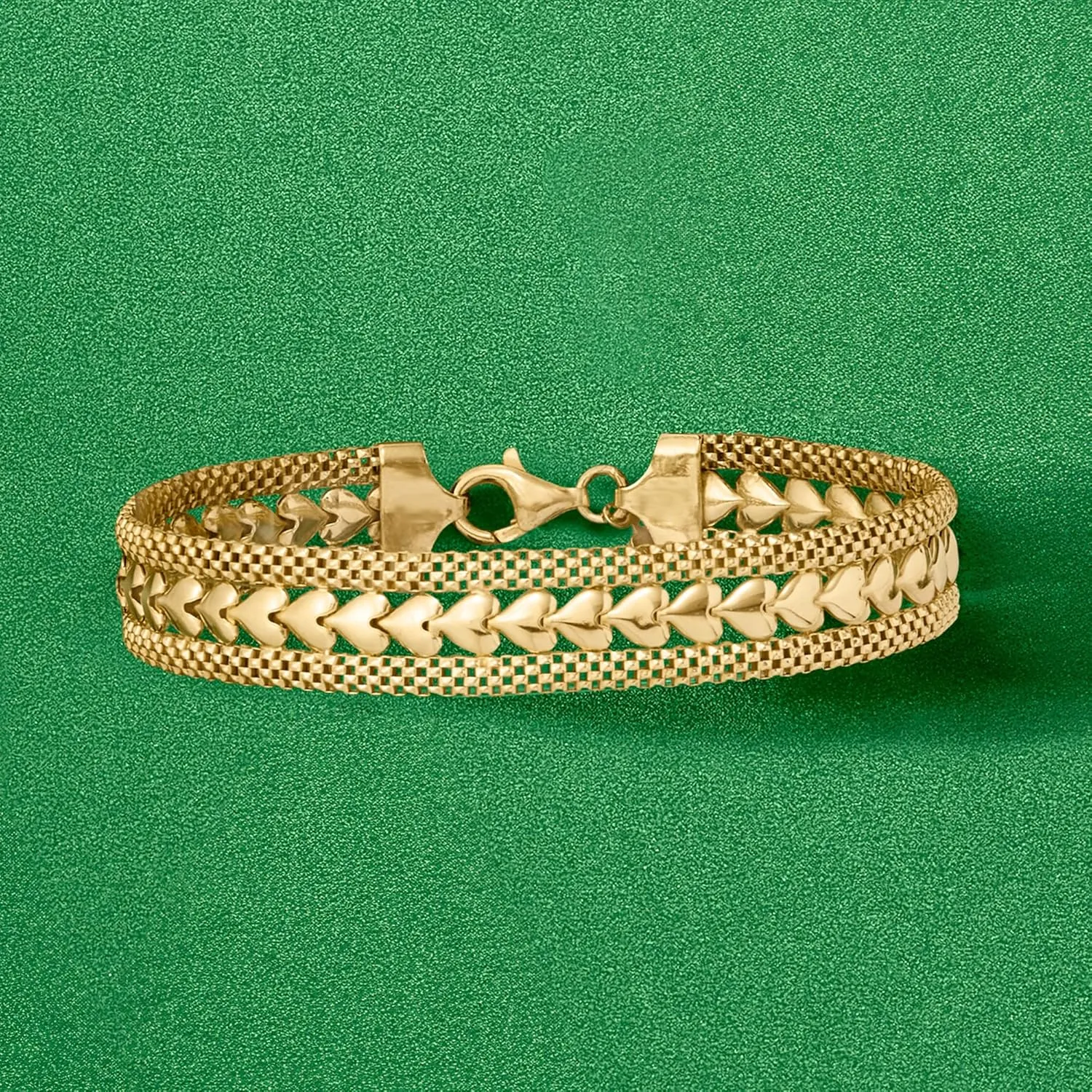Ross-Simons Italian Silver Heart Motif Bracelet