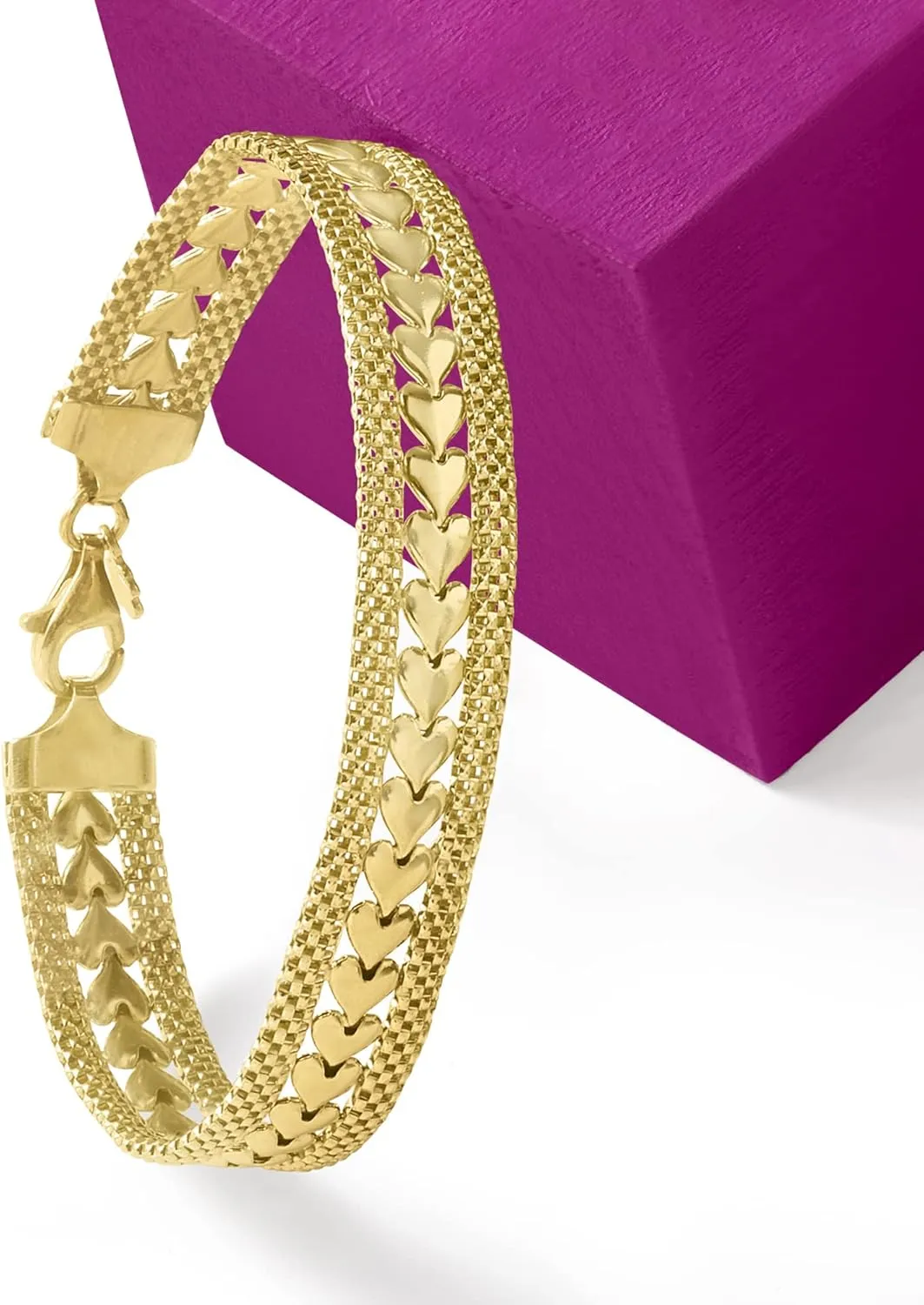 Ross-Simons Italian Silver Heart Motif Bracelet