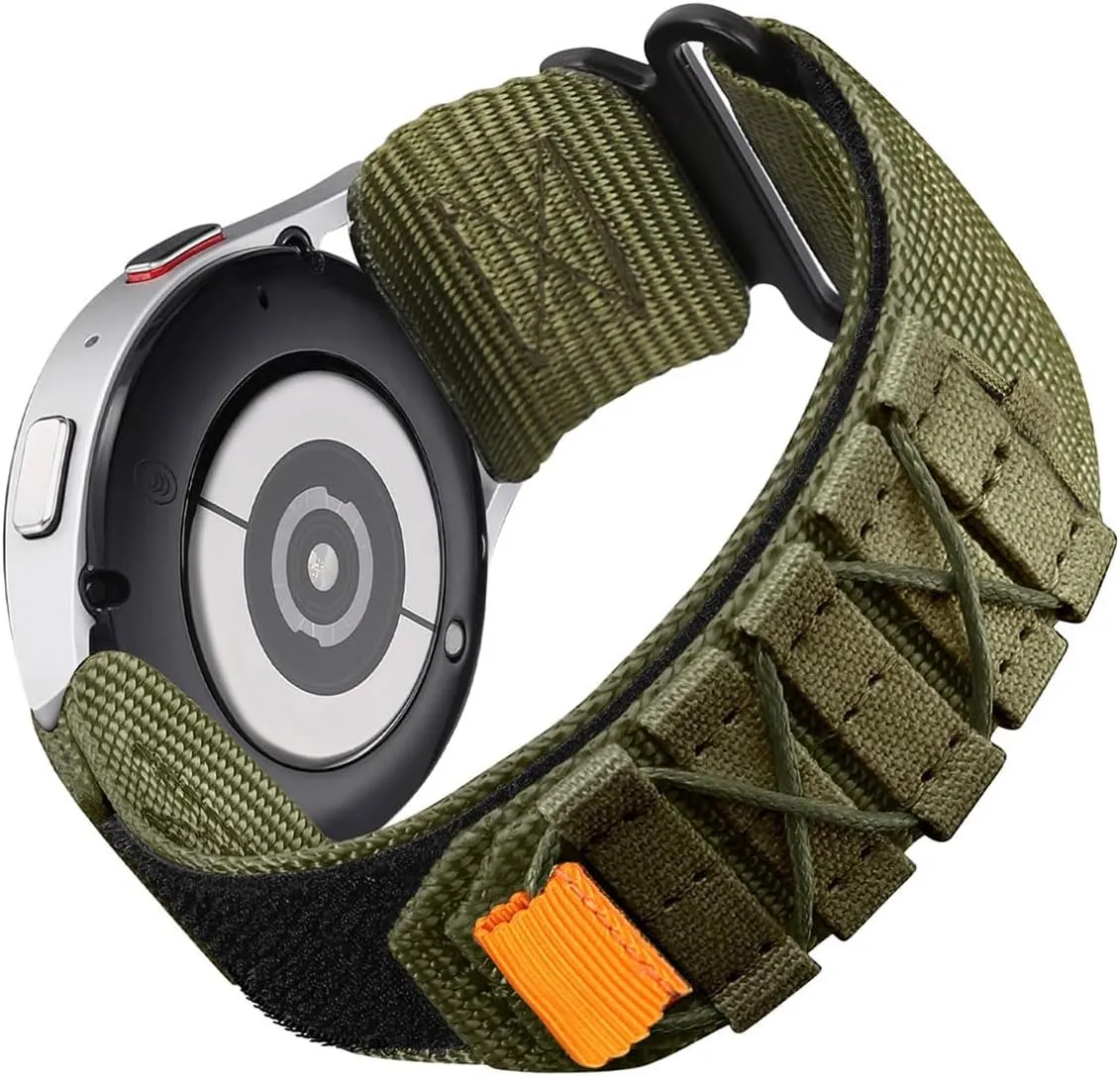 Rugged Nylon Sport Watch Band 20mm 22mm Quick Release Watch Strap Mountaineering Style Replacement Watch Strap 5 Colors (Black/Army Green/Navy blue/Grey/Orange) for Men Big Wrist