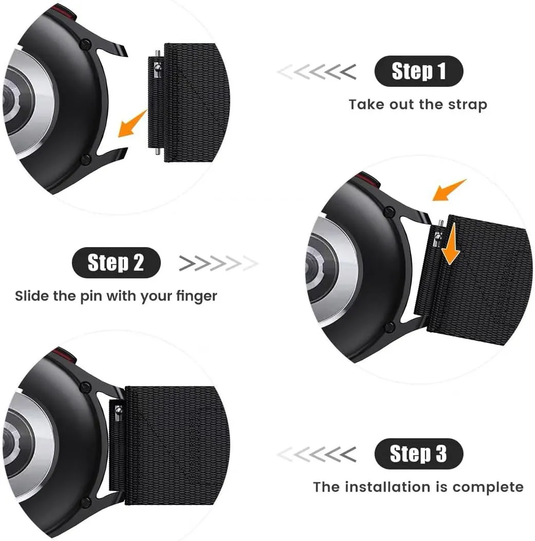 Rugged Nylon Sport Watch Band 20mm 22mm Quick Release Watch Strap Mountaineering Style Replacement Watch Strap 5 Colors (Black/Army Green/Navy blue/Grey/Orange) for Men Big Wrist