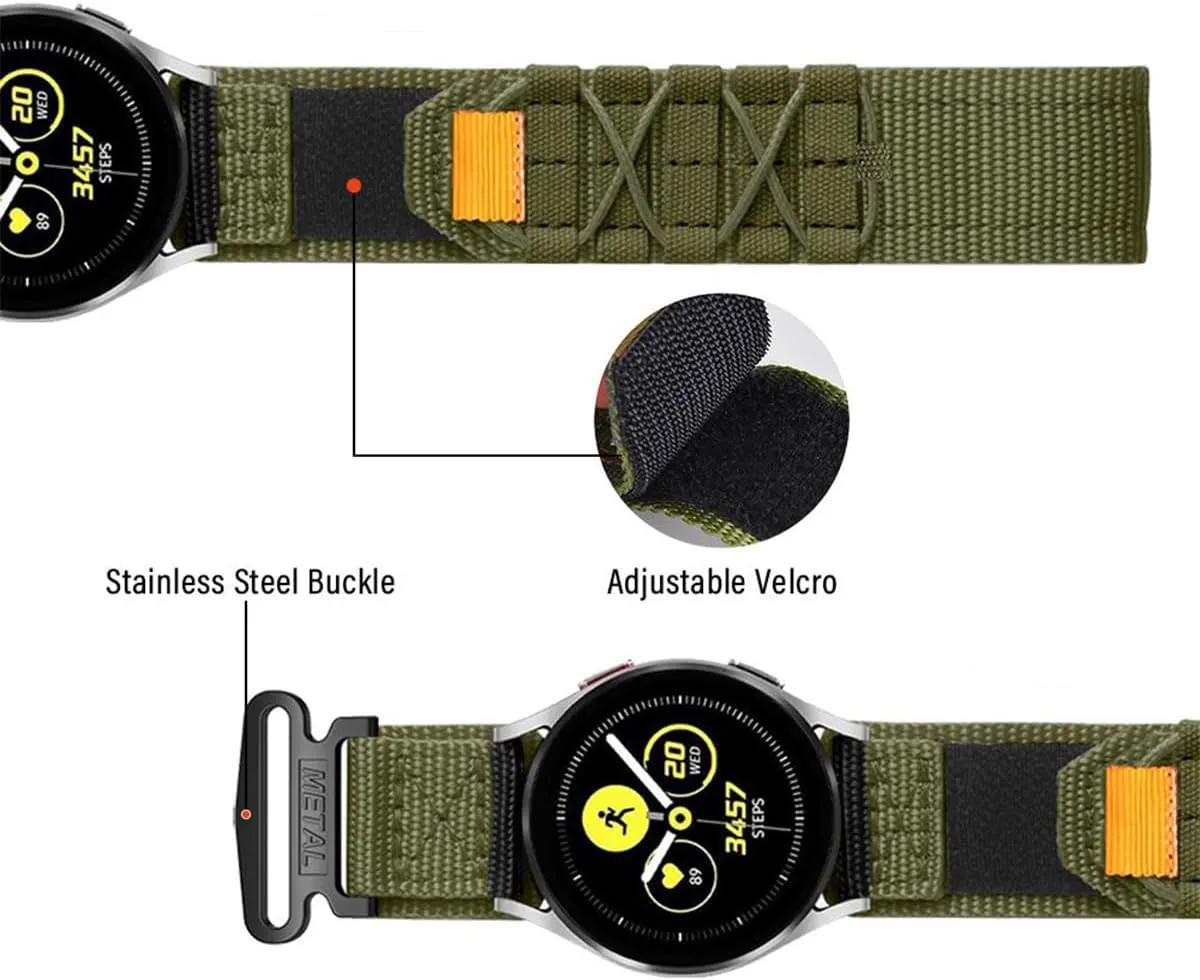 Rugged Nylon Sport Watch Band 20mm 22mm Quick Release Watch Strap Mountaineering Style Replacement Watch Strap 5 Colors (Black/Army Green/Navy blue/Grey/Orange) for Men Big Wrist