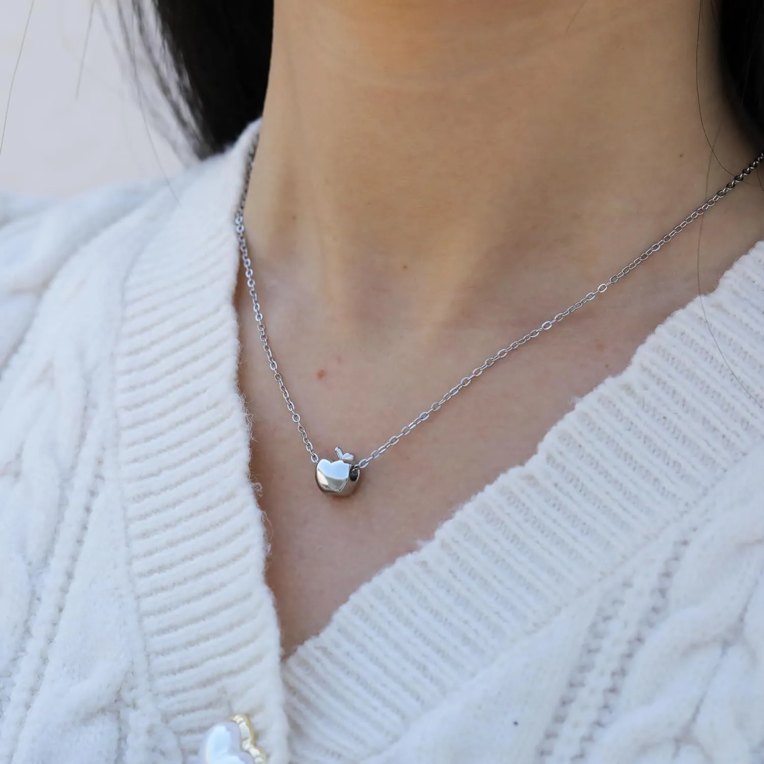RZKING Silver Necklace for Women, Dainty Cat Candy Bow Moonstone Necklace, Gifts for Best Friend Sister Mom Daughter Teacher, Mothers Day Birthday Christmas Thank You Gifts