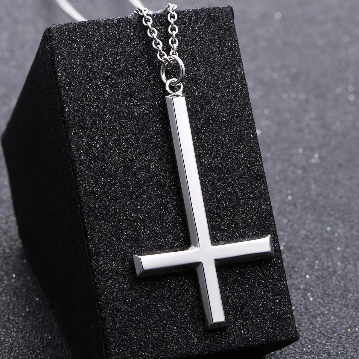 S925 Sterling Silver Large Cross Christian Faith Pendant Necklace 24 Inches Silver Chain Jewelry for Men Women