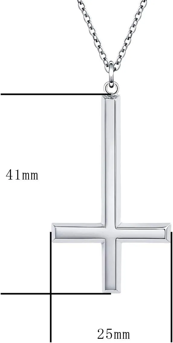 S925 Sterling Silver Large Cross Christian Faith Pendant Necklace 24 Inches Silver Chain Jewelry for Men Women