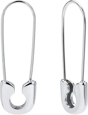 Safety Pin Earrings for Women Silver Gold-Plated Hoop Pin Earrings for Women