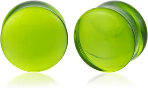 Semi-Transparent Double Flared Glass Ear Gauges Plugs, Arc Surface Piercing Jewelry, Ear Tunnels for Stretched Ears  Unisex (Sold in Pairs)