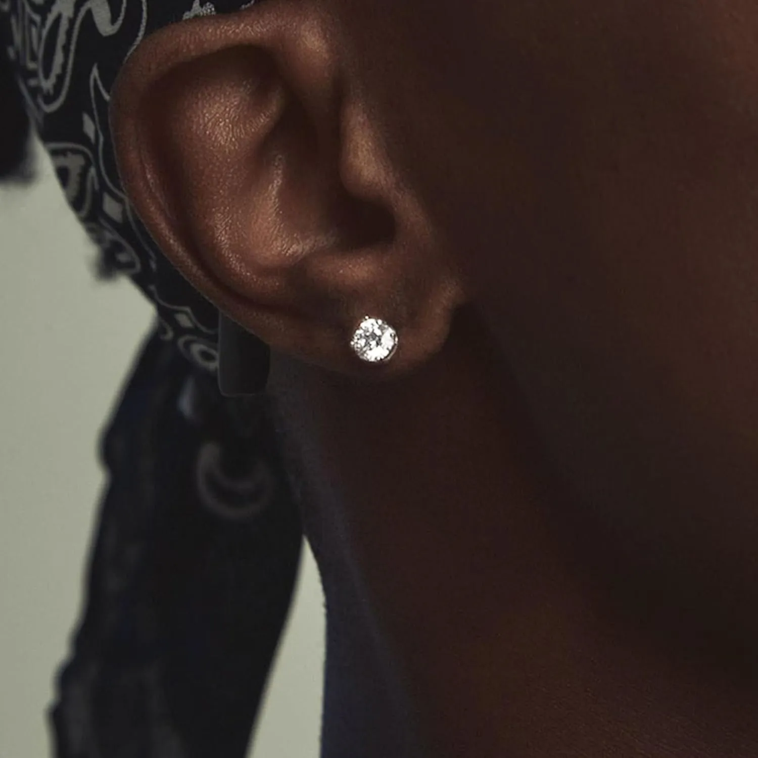 Sereney Hypoallergenic 925 Sterling Silver Stud Earrings for Women, Round Cubic Zirconia Earrings CZ Studs Earrings for Girl Women Men 6mm