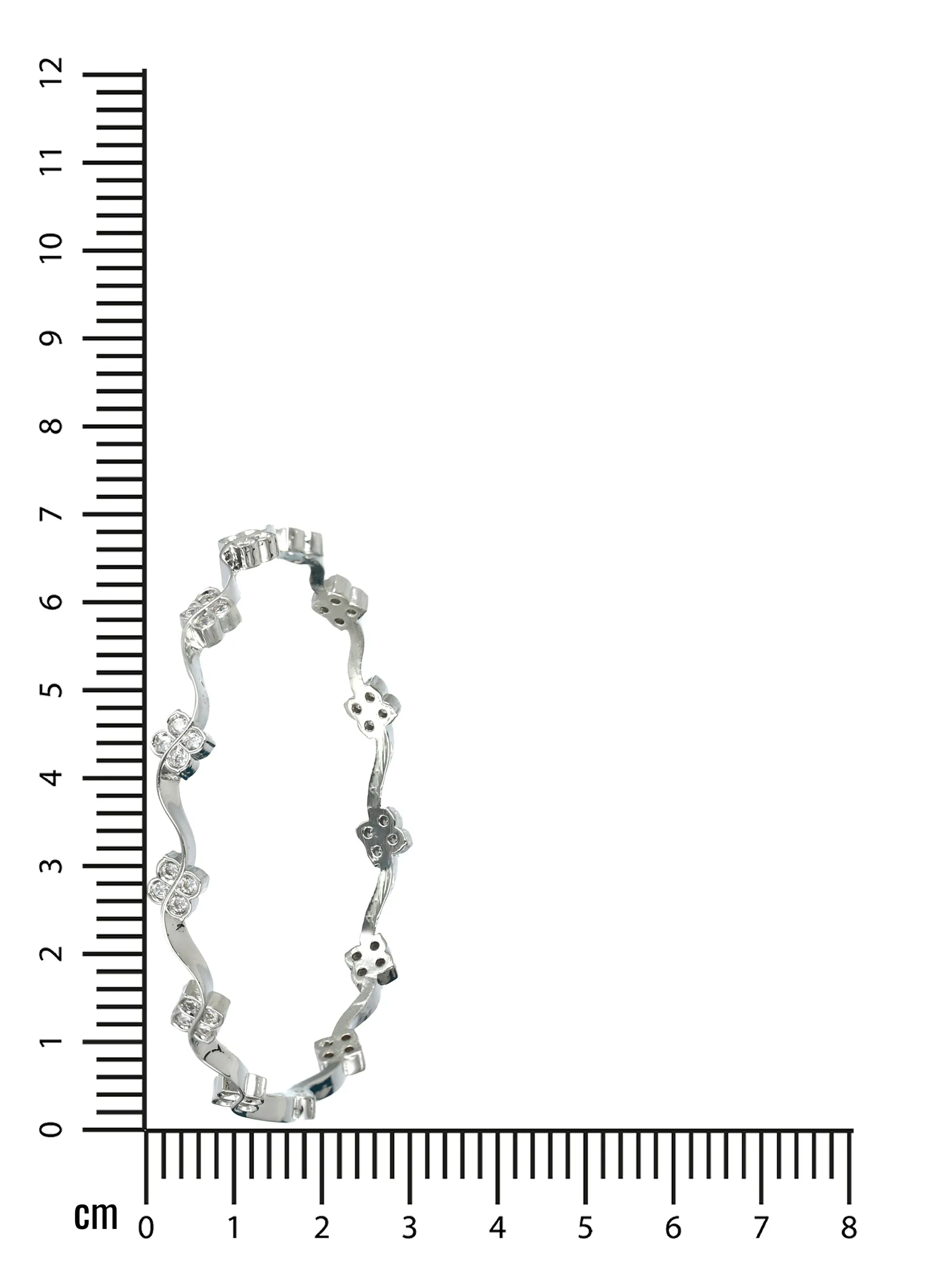 Set Of 2 American Diamond Silver Plated Bangles Set