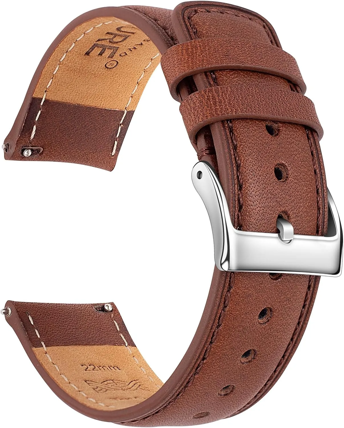 SEURE Quick Release Watch Band,Top Genuine Leather Watch Straps 19mm 20mm 21mm 22mm 24mm for Men and Women