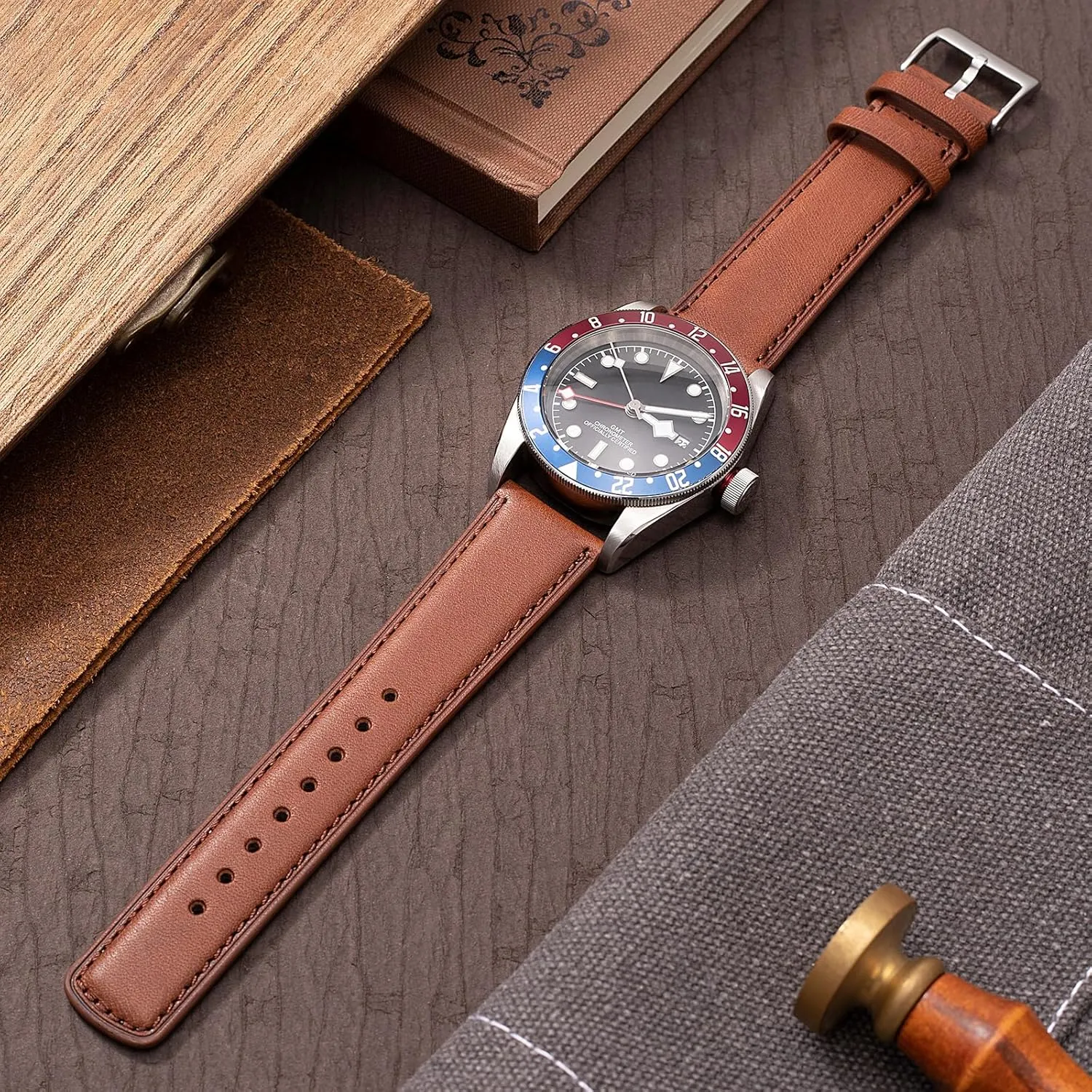 SEURE Quick Release Watch Band,Top Genuine Leather Watch Straps 19mm 20mm 21mm 22mm 24mm for Men and Women